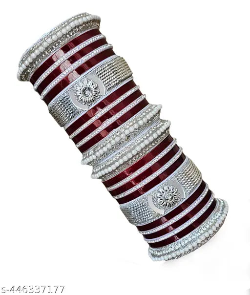 Great Quality Designer Chooda Elegant Bridal Chooda/Chuda Set For Women & Grils Mehpriye Bangles Kada/Punjabi Choora/Punjabi Chuda/Bridal Chuda Bangles/Kadas Set For Women's Bangles Kada Set | Punjabi Choora Set | Traditional Bangles For Women | Women's K