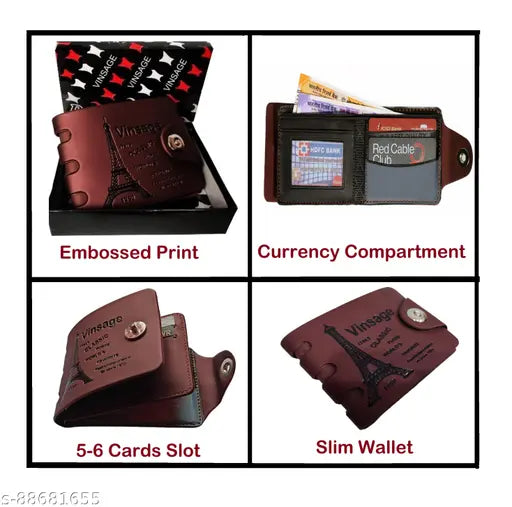 Vinsage Stylish Mens Brown Two Fold Wallet