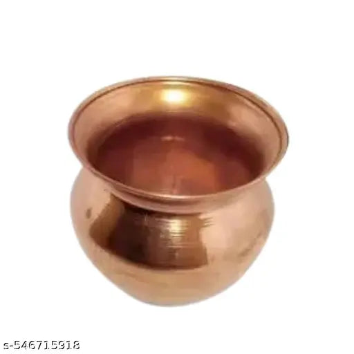 EliteTouch  Copper Panchpatra with Aachmani (Spoon) for All Puja Purpose-4.5 Pooja lota Kalash for puja Copper Panch Patra Copper Tambe ka lota for puja lota for puja Copper lota for puja Copper panchapatra for puja (Big Size, Brown) Copper Kalash
