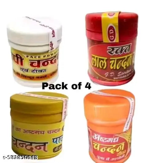 Chandan Tika Powder pack of four Puja article Pooja Samagri