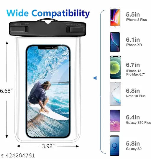 Mobile water Proof Pouch For All Mobile Dust Proof rain Pouch Waterproof Plastic Mobile Cover for All Android and iPhone Models