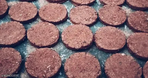 40 Pcs. Cow Dung Cake/Upla for Havan-Pujan & Religious Purpose | Handmade Desi Gau ke Gobar ke Upale/kande| Pack of 40 pcs | Round shape 9 cm.