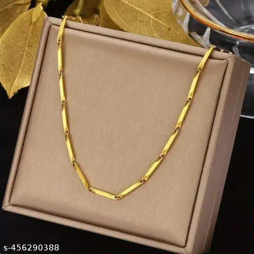 Gold Plated Chain For Men Will Never Loose Color Made By Premium Stainless Steel Material