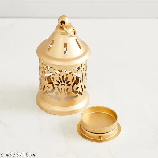 DK Metals Metal Hanging Lantern Gold Color