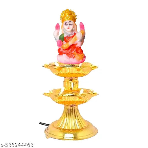 SKP 5 Layer Golden Colour Ganesh Loard Diya Unique Design Jayot Beutiful Night Light Decorative Temple Office Shop Clinic Hospital Festive Decoration Light Lord Ganesh Puja Diwali Puja Light