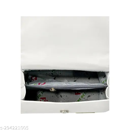 Jazzberry Women white floral Printed Pu Leather Sling Bag with Detachable Strap