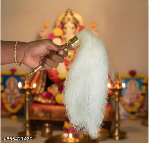 Puja Chamor with Brass Handle (1 Pcs)