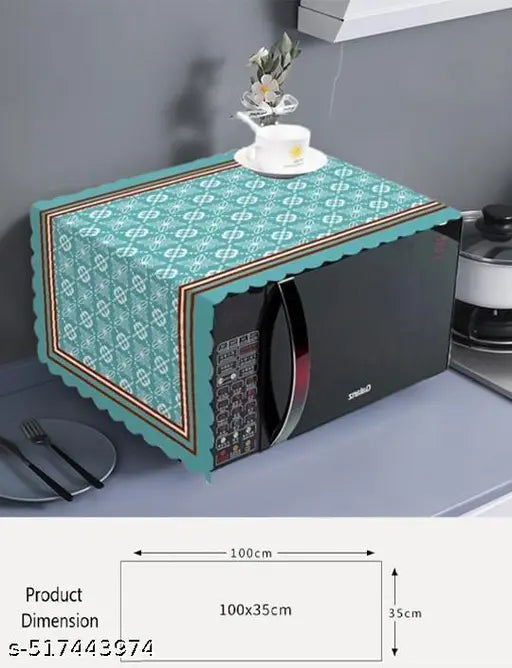 QUEDORIS Waterproof Oven Cover, Designer Microwave Oven Cover Microwave Oven Dust Proof Cover Modern Design Kitchen Decor Cloth, Microwave Oven Cover, Waterproof Modern Design Kitchen Oven Cover Attractive Decorative Dust Proof Appliance Oven Top Cover (1