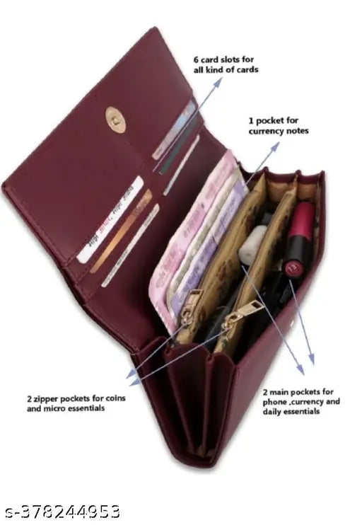 FancyLatest Women Wallets | ladies clutch purse | long wallet for women |design wallet | stylish women wallet | Leather look wallet | PU leather clutch | Fashionable clutch | multi-compartment wallet | girls party wallet | trendy ladies clutch | designer