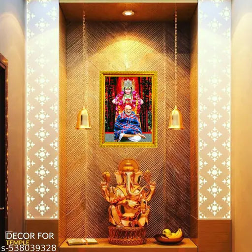 UdayGalleries Neem Karoli Baba Kainchi Dham Wall Painting Framed for Pooja Room | Goddess Neem Karoli Baba  Photo Frame | Hanuman Ji Wooden Photo Frame with Matt Lamination  (13x10 Inch)