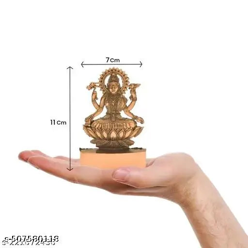 Shri Laxmi Mata Idol for Diwali Puja Laxmi Maa Murti for Puja tabel or Temple Ma Laxmi Idol 11cm copper)
