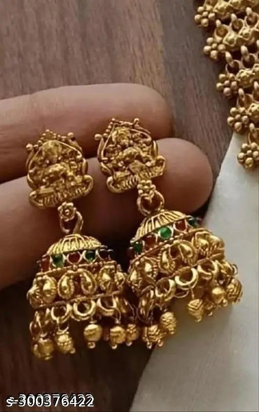 SHREE ADINATH CREATIONS South Indian  Laxmii Goddess Jewellery Sets II Traditional  Temple Jewellery Set Gold Plated Neck Choker Set for Women and Girls II Beautiful Necklace Set / Indian Women Jewellery/ Gold Plated Fashion Jewelry/Designer Pearl Necklac