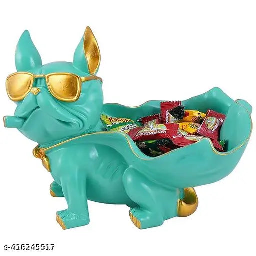 DAY CREATION Cool Dog Showpiece for Home Shelves Decor Item, Home Kitchen Decor, Best for Put Any Type Products E.g Key, Mobile Phone, Wallets, Optical, Earphone, Watches,etc. (Multicolor)