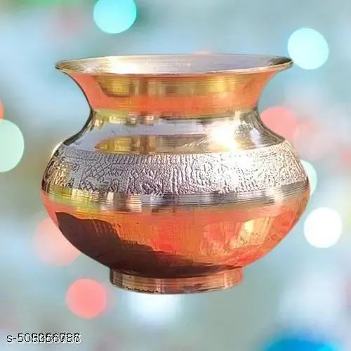 Pure Brass Jagannath Lota/Kalash - Gold Colour Puja Kalash for Temple Rituals | Brass Pooja Kalas Diwali Sawaan Shivratri Holi Festivels Kalash
