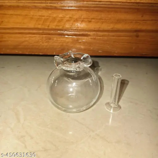 Ani Divine Borosilicate Glass Chambu Diya Enhance Your Space & Well-Being with Glass Diya for Diwali, Navratra