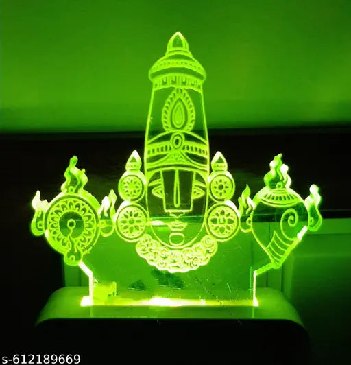 3D Illusion Acrylic Night Lamp, 7 Colors RGB Auto Colour Changing LED Plug and Play Night Light, Office Light, Best for Gift - Pack of 1