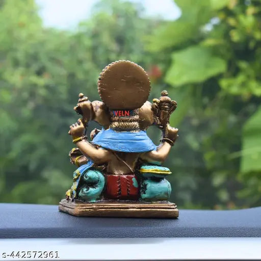 Small Ramayana Reading Ganesha for Car Dashboard and Table Decor