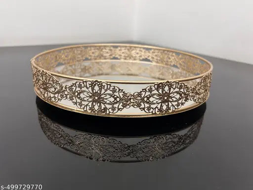 Universal Creation Mirror TRAY Best Gift For Festival,Wedding Return Gift Metal, Decorative Platter (GOLD)