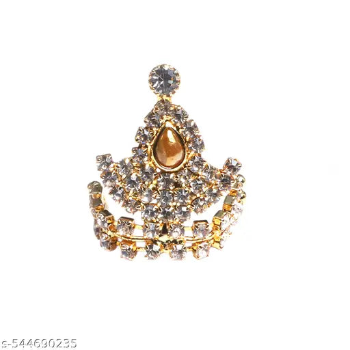 Complete Jewelry Set for Ladoo Gopal Ji – Handmade Mukut, Mala, Flute & Bracelet Combo – Devotional Shringar Set for Lord Krishna Idol Size 2/3