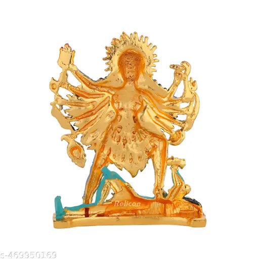 Relicon Goddess Kali Mata Idol | Maa Kali Murti (B-163) Blue Metal Statue for Car Dashboard | Home Décor | Mandir Pooja Murti | Temple Puja | Office Table Showpiece (L*B*H-- 2.4 x 0.8 x 3 Inches)