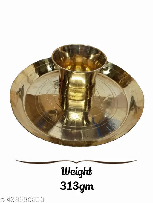 Bronze Thali & Glass