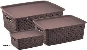 3 Pcs Plastic Storage Organizers Without Lid Strong Plastic Material & Side Grip for Home&Office Multipurpose Rectangular Shape Baskets For Fruits, Vegetables,Magazines,Cosmetics,Kitchen Tool