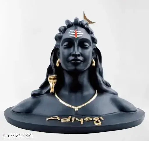 Adiyogi Shiva Statue for Car Dash Board, Pooja & Gift, Mahadev Murti, Idol, Lord Adiyogi Shankara for Home & Office Decor (ADIYOGI JI in Black)
