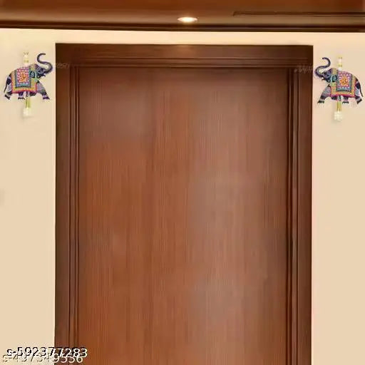 Handcrafted Couture Premium Elephant Designer with Shubh Labh Wall Hanging for Diwali Decoration| Wall Decor |Temple Decor Wall Hanging |Pooja and Home Decor Hanging (5.5" Inches)