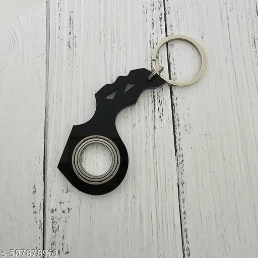 Trendy spinner keychain Black keyrambit