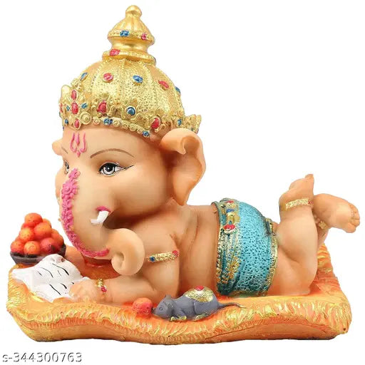 HC VILLA - Ganesh Idol for Home Décor & Decorative Ganesha Statue for Decoration and Office Gift Item (16 cm X 12.9 cm)