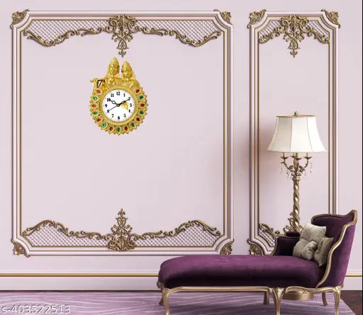 Premium Quality God Radha Krishna Analog Wall Clock