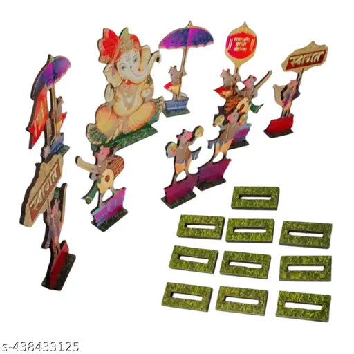 ganesh endol  Lila weth rat welcome  decorets  tample  [wood ]  stend  endol