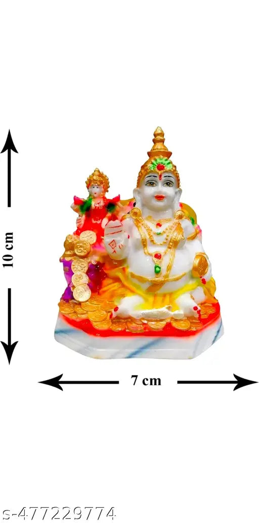 > “Kuber Lakshmi Ji Idol 10 cm | Marble Look Decorative Murti for Home Temple | Wealth Goddess Showpiece | Diwali Pooja Gift | Festival Home Decor Item”