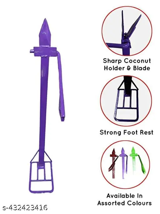 Coconut Husk Peeler/Remover/Coconut Outer Shell Extractor/thenga para-Metal (Multi Colour)