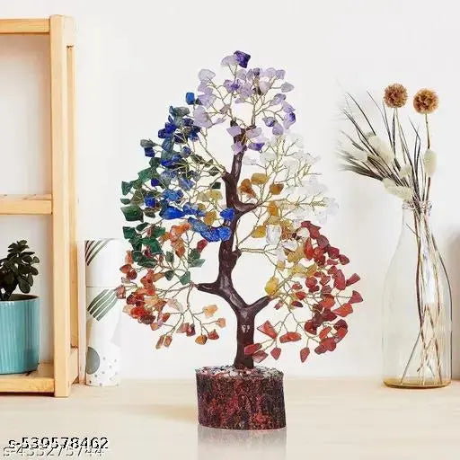 7 Chakra Crystal Tree for Energy Positive- Crystals & Healing Stones - Feng Shui Seven Chakra Tree of Life Home Decorations 100 Beads