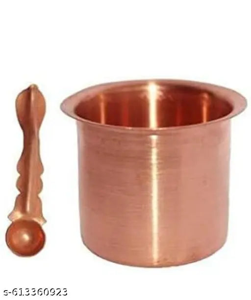 Traditional Handcrafted Copper panchapatra panchpathiram panchapalli for Pooja/Worship -panchamrit (Small Size)