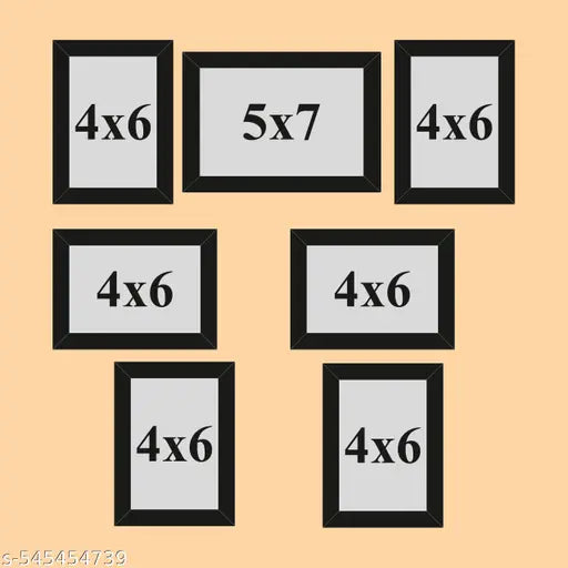 EXO DECOR PHOTO FRAME SET OF 07 6PCS 4X6, 1PCS 5X7