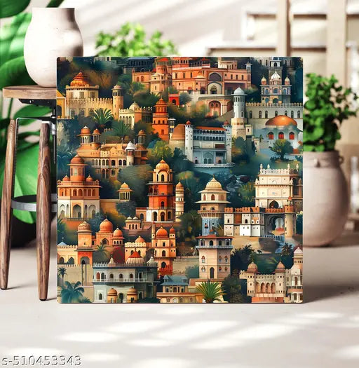 Indianara Indian Traditional Canvas Art Painting for Living | Bedroom | Pooja Room | Hotel Canvas 20 inch x 20 inch Painting