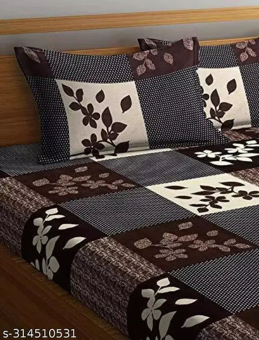 NAPS double bedsheetsNAPS Bedsheet With 2 Pillow Covers| Coffee Colour Bedsheets | Cotton Bed Sheet | Kids Room Bed Sheets | Double Bedsheet with 2 Pillow Covers | Floral Print Bed Covers