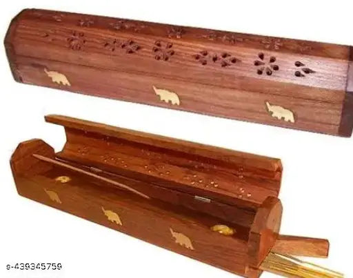 Wooden Agarbatti Stand with Ash Catcher & Dhoop Stick Holder, Agarbatti Stand Incense Holder |Wooden Incense Stick Holder for Home/Temple Decor/Diwali Decoration