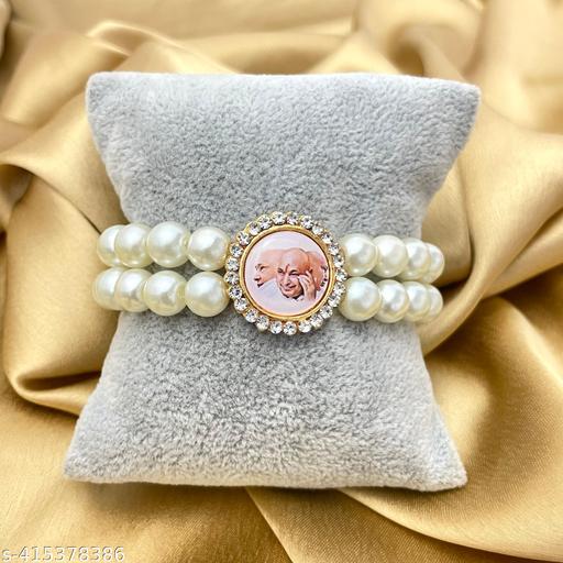 Oralia Pack of 4 Stretchable Guruji Bracelet & Necklace Combo  | Guruji Swaroop | Blessings Of Guruji | Spiritual Gifts Mindfulness Bracelet Devotional Bracelet
