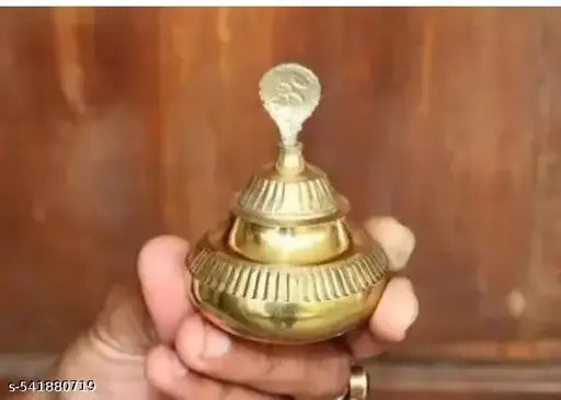 Home Trends India Sidoor Dani brass Sindoor Box Tilak box KUMKUM BOX ( Home Decoration ,Pooja Samagri ,Pooja Articles,