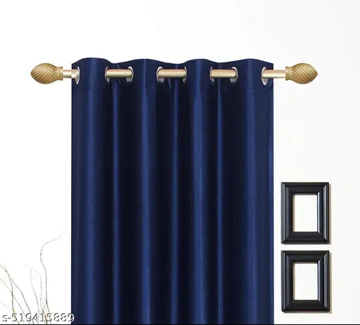 Plain Polyester Curtains for Bedroom Doors & Window, Pack of 2pcs