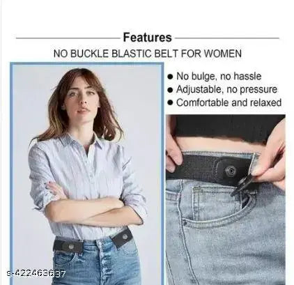 New Fashion Buckle Free Elastic Belt for Women Jeans/Dresses | Ladies Belt for Jeans | Adjustable Belt for Women Jeans | Buckle-Free Invisible Elastic Waist Belt | No Buckle Belt for Women/Men | Unisex Belt