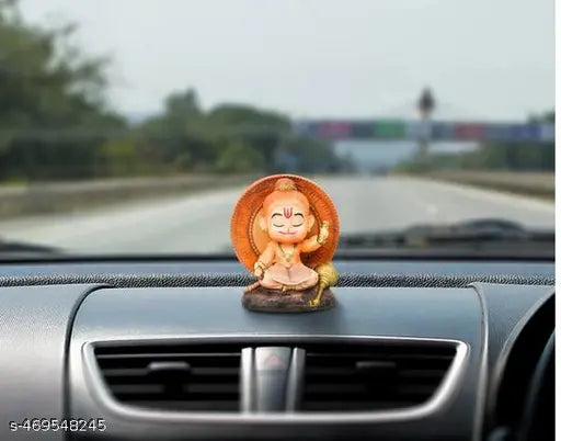 Mini Bal Bhajan Hanuman Idol – Meditation Bajrangbali Bhagwan Murti for Home Temple, Car Dashboard & Showpiece