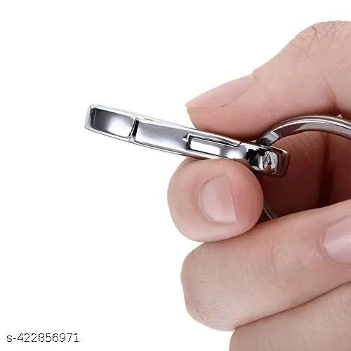 3 PCS Metal Keychain Clip with Key Ring Keychain Lanyard Snap Hook for Car Keys, Dog Tag and Key Chain (Simple Keyring)