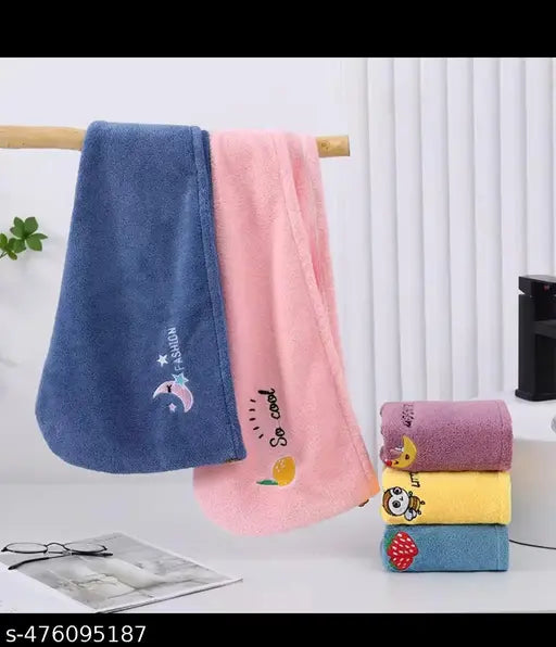 AKDC Hair Wrap Towel Hair-Drying Bathrobe Magic Hair Warp Towel Super Quick-Drying Microfiber 500 GSM Hair Dry Shower Cap Salon Towel for Women Soft Bath Hair Towel, 20 x 40 CM, Pack of  2 pis