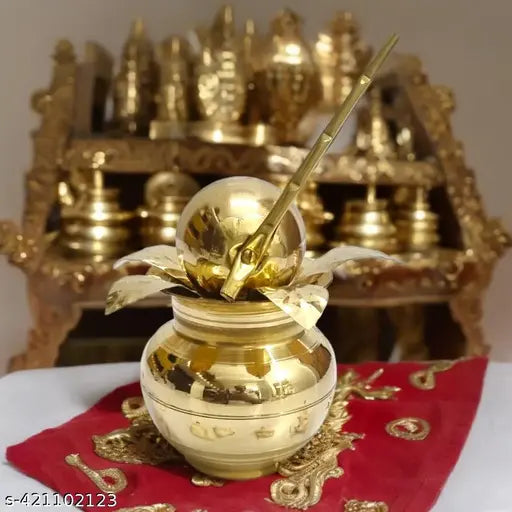 Divine Bazaar Brass Mangal Kalash for Pooja