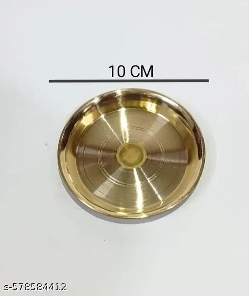 Brass thali & glass for bhog pooja samagri