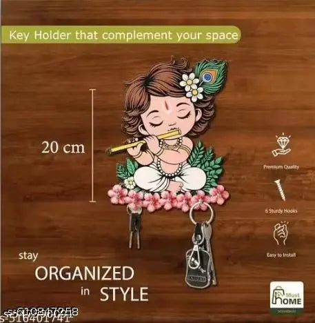 Key holder for home / office / kitchen / key holders / key holder for wall / key holder / Best decorative item for home décor / festive décor Mobile stand cum Wood Key Holder